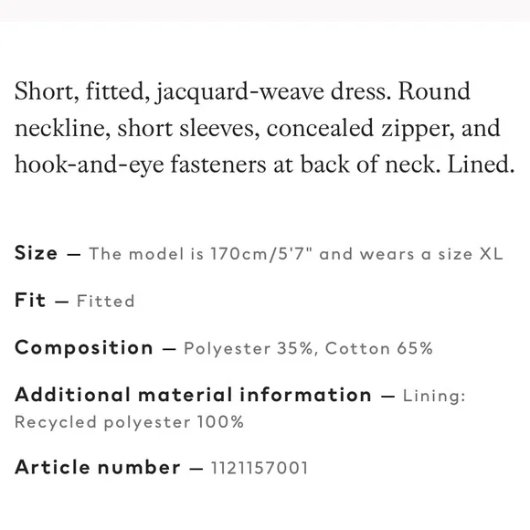 H&M jacquard weave dress 💗 - Picture 6 of 6